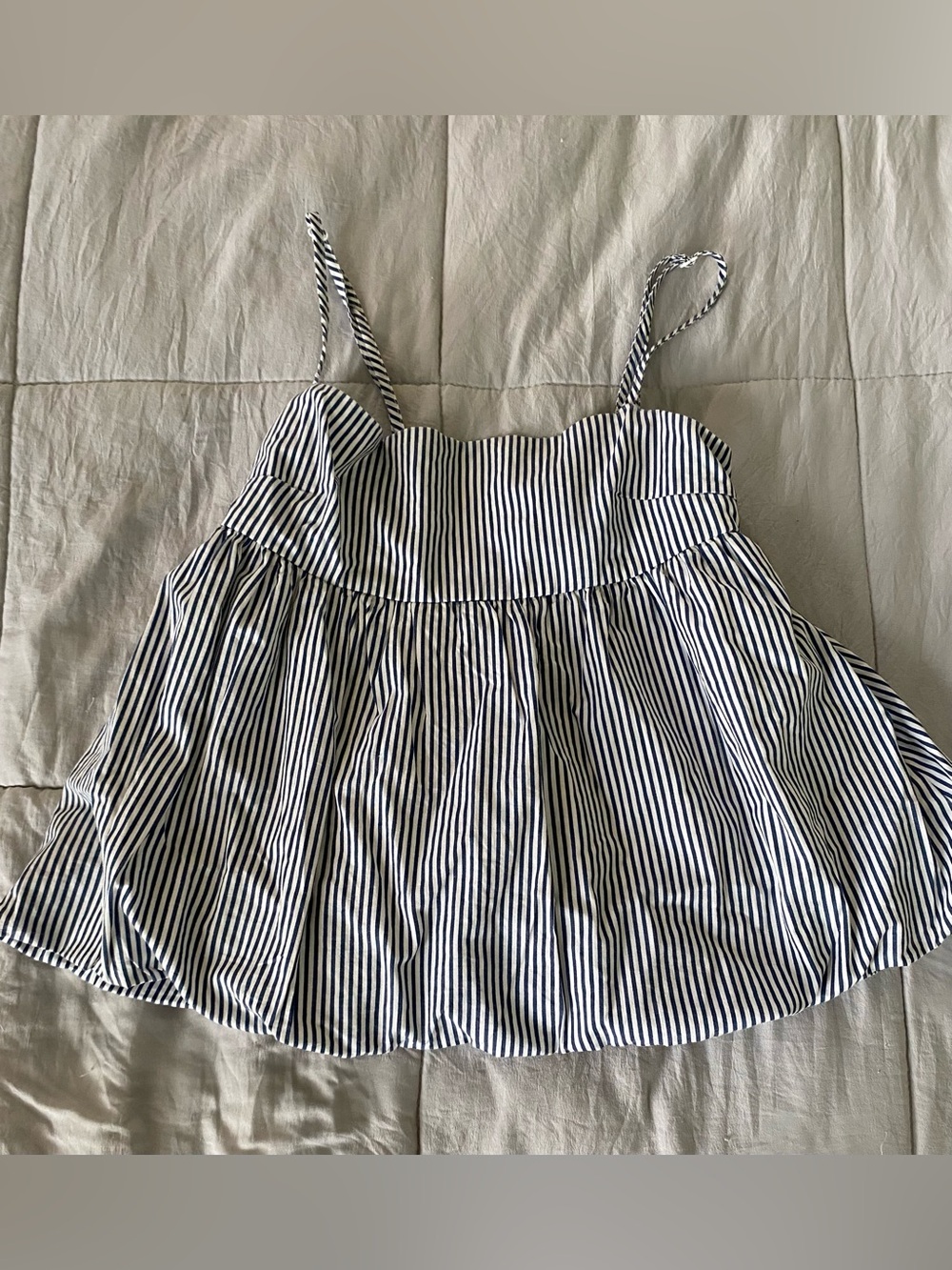 Derek Heart Blue and White Striped Spaghetti Strap Camisole